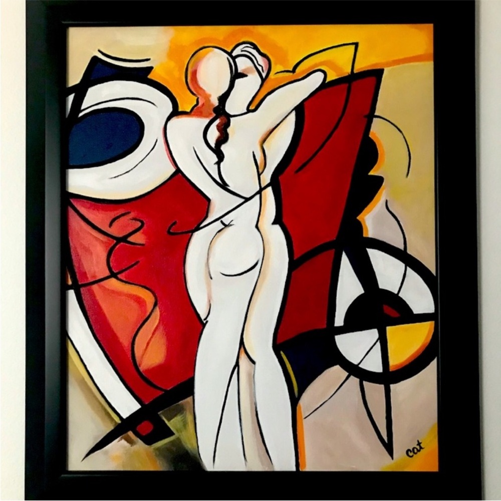 “Lovers” Signed and Framed Painting 20”x 24